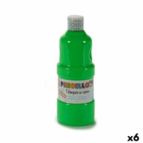 Tempera Pincello Neon Kolor Zielony 400 ml (6 Sztuk)