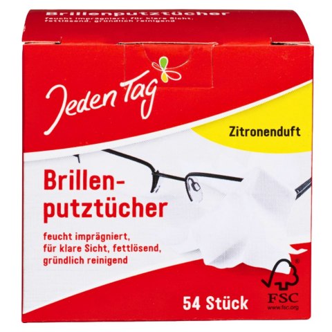 Jeden Tag Chusteczki do Czyszczenia Okularów 54 szt.