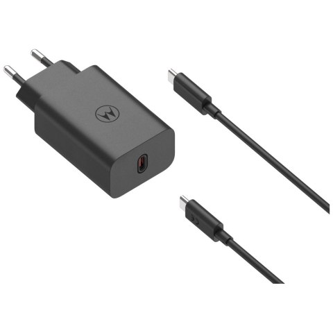 Ładowarka sieciowa Motorola TurboPower 68W USB-C z kablem USB-C do USB-C 1m czarny