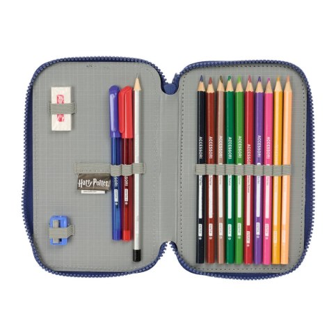 Piórnik Podwójny Harry Potter Captain Granatowy 12.5 x 19.5 x 4 cm Piórnik Podwójny 29 Części