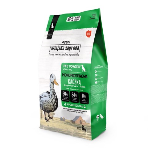 Wiejska Zagroda (dorosły) Monobiałkowa Kaczka chrupki Karma sucha dla psa M/L 6kg