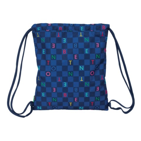 Worek na buty ze sznurkami Benetton Damero Granatowy 35 x 40 x 1 cm