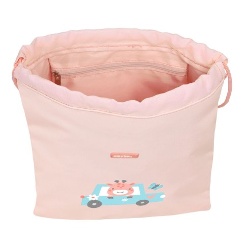 Worek na buty ze sznurkami Safta Jirafa Koral 26 x 34 x 1 cm