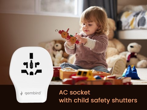 GEMBIRD UNIWERSALNY ADAPTER PODRÓŻNY 20 W, BIAŁY