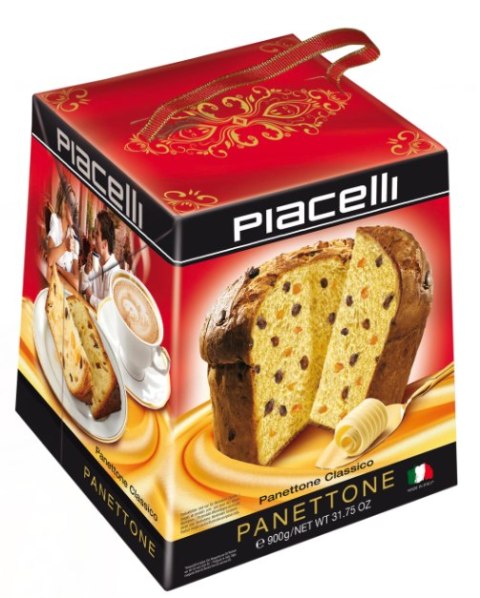 Piacelli Panettone Classico Tradycyjne Włoskie Ciasto Drożdżowe 900 g