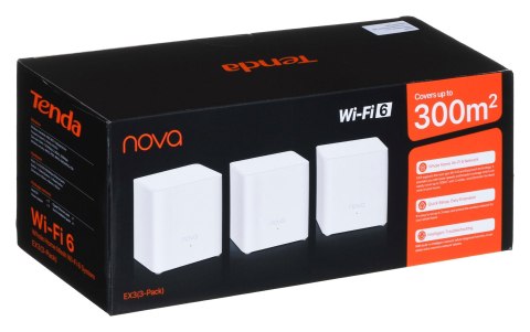 Tenda EX3-3 siatkowy system wi-fi Dual-band (2.4 GHz/5 GHz) Wi-Fi 6 (802.11ax) Biały 1 Wewnętrzne