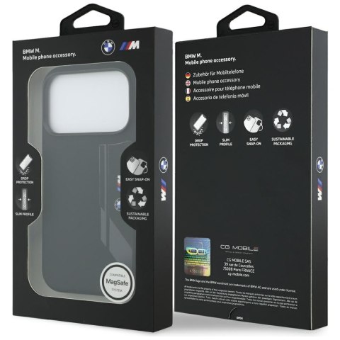Etui BMW M Silicon Vertical Logo MagSafe do iPhone 17 Pro czarny