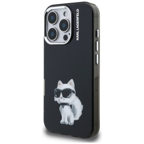 Etui Karl Lagerfeld IML Aquarelle Choupette & Logo do iPhone 16 Pro Max czarny