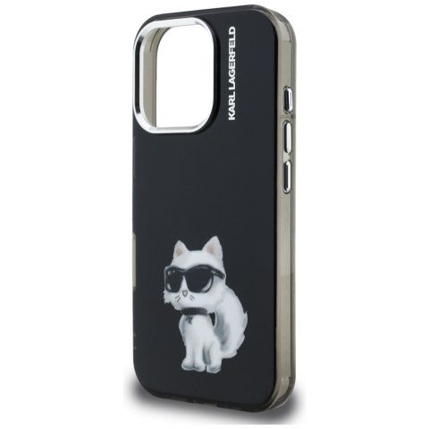 Etui Karl Lagerfeld IML Aquarelle Choupette & Logo do iPhone 16 Pro czarny