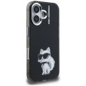 Etui Karl Lagerfeld IML Aquarelle Choupette & Logo do iPhone 16 czarny