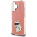 Etui Karl Lagerfeld IML Aquarelle Choupette & Logo do iPhone 16 różowy