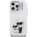 Etui Karl Lagerfeld IML Aquarelle Karl & Choupette & Logo do iPhone 16 Pro Max biały