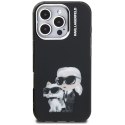 Etui Karl Lagerfeld IML Aquarelle Karl & Choupette & Logo do iPhone 16 Pro Max czarny