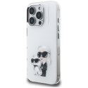 Etui Karl Lagerfeld IML Aquarelle Karl & Choupette & Logo do iPhone 16 Pro biały