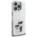 Etui Karl Lagerfeld IML Aquarelle Karl & Choupette & Logo do iPhone 16 Pro biały
