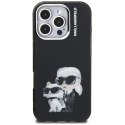 Etui Karl Lagerfeld IML Aquarelle Karl & Choupette & Logo do iPhone 16 Pro czarny