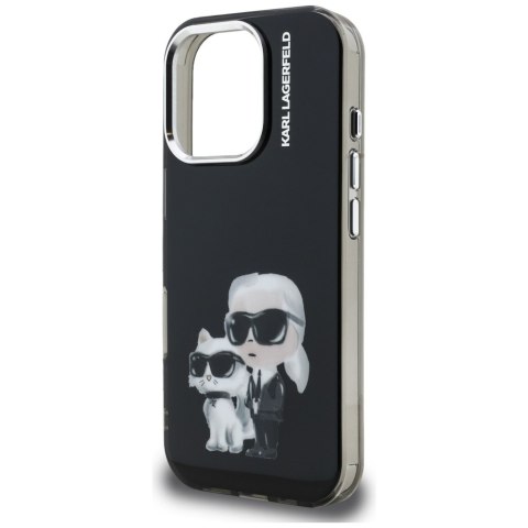 Etui Karl Lagerfeld IML Aquarelle Karl & Choupette & Logo do iPhone 16 Pro czarny