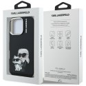 Etui Karl Lagerfeld IML Aquarelle Karl & Choupette & Logo do iPhone 16 Pro czarny