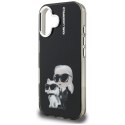Etui Karl Lagerfeld IML Aquarelle Karl & Choupette & Logo do iPhone 16 czarny