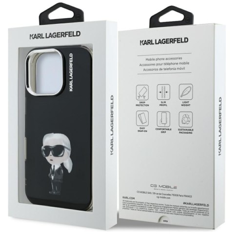Etui Karl Lagerfeld IML Aquarelle Karl & Logo MagSafe do iPhone 16 Pro czarny