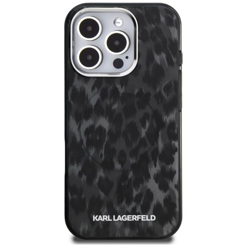Etui Karl Lagerfeld IML Leopard Pattern MagSafe do iPhone 16 Pro Max czarny