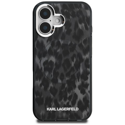 Etui Karl Lagerfeld IML Leopard Pattern MagSafe do iPhone 16 czarny