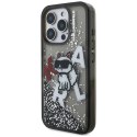 Etui Karl Lagerfeld Liquid Glitter Choupette Logo do iPhone 16 Pro Max czarny