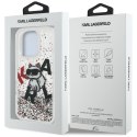 Etui Karl Lagerfeld Liquid Glitter Choupette Logo do iPhone 16 Pro Max przezroczysty