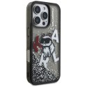 Etui Karl Lagerfeld Liquid Glitter Choupette Logo do iPhone 16 Pro czarny
