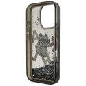Etui Karl Lagerfeld Liquid Glitter Choupette Logo do iPhone 16 Pro czarny