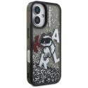 Etui Karl Lagerfeld Liquid Glitter Choupette Logo do iPhone 16 czarny