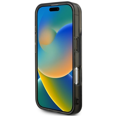 Etui Karl Lagerfeld Liquid Glitter Choupette Logo do iPhone 16 czarny