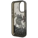 Etui Karl Lagerfeld Liquid Glitter Choupette Logo do iPhone 16 czarny