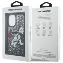Etui Karl Lagerfeld Liquid Glitter Choupette Logo do iPhone 16 czarny