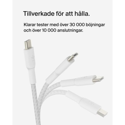 Kabel USB-C na USB-C Belkin CAB004BT2MWH Biały 2 m