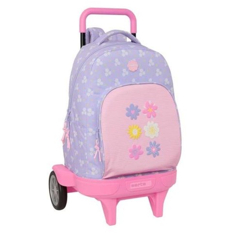 Torba szkolna z kółkami Safta Bouquet Różowy Liliowy 33 x 45 x 22 cm