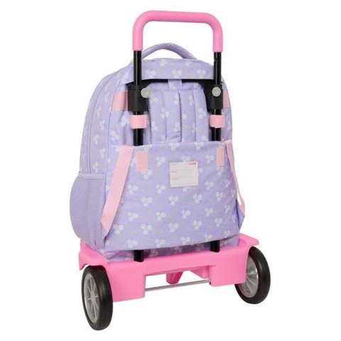 Torba szkolna z kółkami Safta Bouquet Różowy Liliowy 33 x 45 x 22 cm