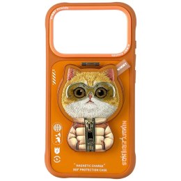 Etui Nimmy Cool&Cute 2.0 Cat do iPhone 17 Pro Max z magnetyczną zawieszką pomarańczowy