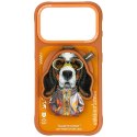 Etui Nimmy Cool&Cute 2.0 Dog do iPhone 17 Pro Max z magnetyczną zawieszką pomarańczowy