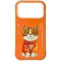 Etui Nimmy Glasses Cool Cat do iPhone 17 Pro Max pomarańczowy