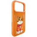Etui Nimmy Glasses Cool Cat do iPhone 17 Pro pomarańczowy