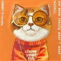 Etui Nimmy Glasses Cool Cat do iPhone 17 Pro pomarańczowy