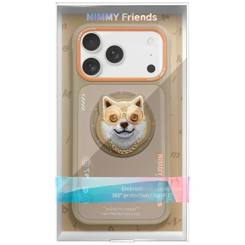 Etui Nimmy Glasses Cool Dog MagSafe do iPhone 17 Pro Max beżowy