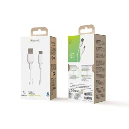 Kabel USB A na USB-C Muvit Biały 3 m