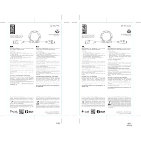 Kabel USB A na USB-C Muvit for Change Czarny