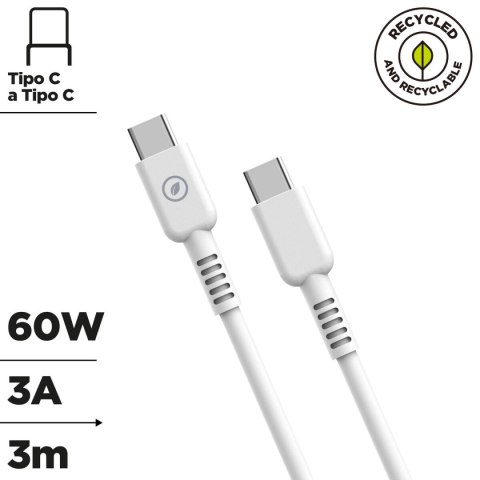 Kabel USB-C na USB-C Muvit for Change Biały 3 m