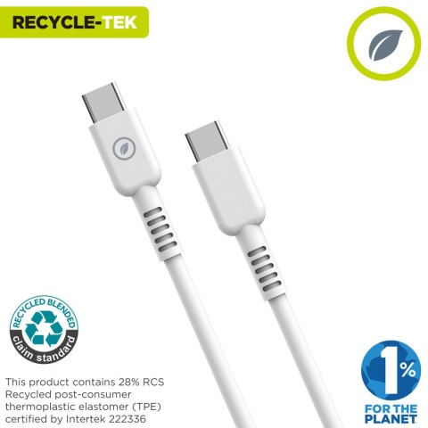 Kabel USB-C na USB-C Muvit for Change Biały 3 m