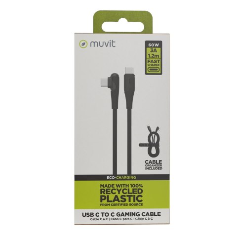 Kabel USB-C na USB-C Muvit for Change Czarny 1,2 m