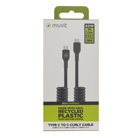 Kabel USB-C na USB-C Muvit for Change Czarny 1,2 m