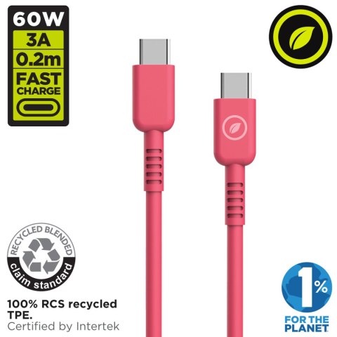 Kabel USB-C na USB-C Muvit for Change Magenta 0,2 m